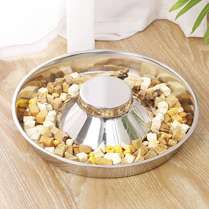 2 Pack Stainless Steel Puppy Bowls, Pet Slow Feeder Bowls, Non-Skid Dog Food and Water Bowl, Feeding Weaning for Small Medium Large Dogs, Cat, Pets, Multiple Puppies - view 8