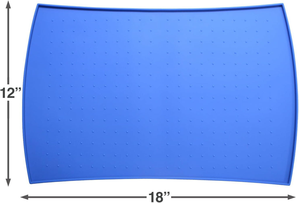 Small waterproof dog & cat food mat (18x12"). FDA grade silicone [superior hygiene, non-toxic, multiple sizes] - view 2