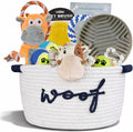 New puppy gift basket - premium puppy starter kit and dog gift basket with dog toys - perfect doggie birthday gifts and puppy necessities with pet toy basket
