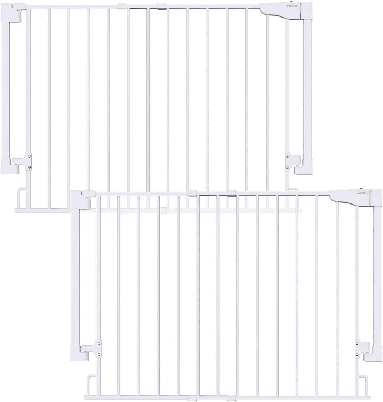 Expandable 31.6-48" No Bottom Bar Baby Gate for Stair, Wide Dog Gate | 2-in-1 Hardware Mounted, 28" Tall Pet Gate for Doorways with Large Walk Thru Door, Child-Proof Safety Gate for Kids (Black) - view 7