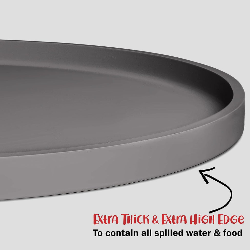 Dog Food Mat - Waterproof Dog Bowl Mat, Silicone Pet Mat for Food and Water Bowls, Nonslip Pet Feeding Mat with Edges, Dogs Food Mats for Floors, Puppy Supplies (Small, Gray) - view 4