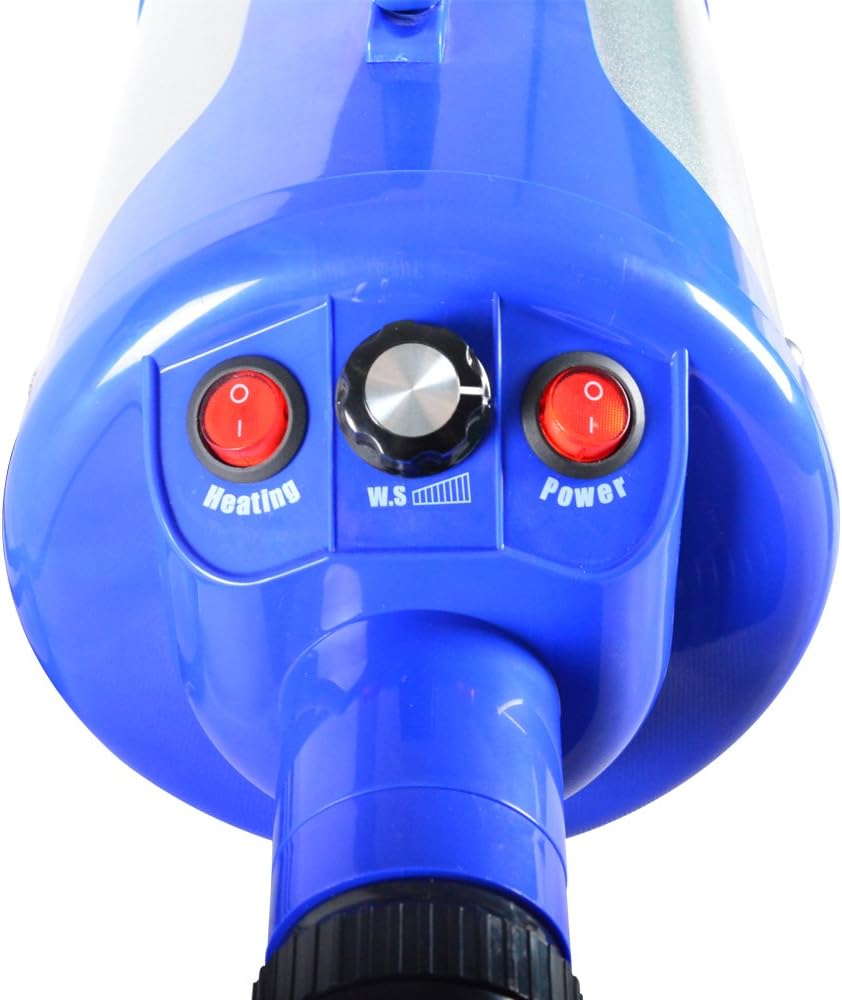 Pet hair force dryer dog grooming blower with heater (blue) - view 4