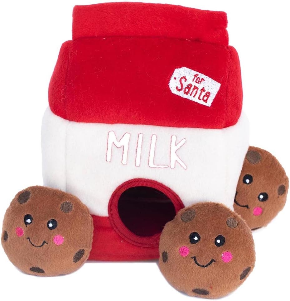 Burrow Hide & Seek Plush Puzzle - Santa's Milk & Cookies | Interactive Dog & Puppy Toys for Boredom, Stimulating Pet Products to Keep Them Busy - view 2