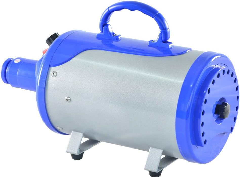 Pet hair force dryer dog grooming blower with heater (blue) - view 3