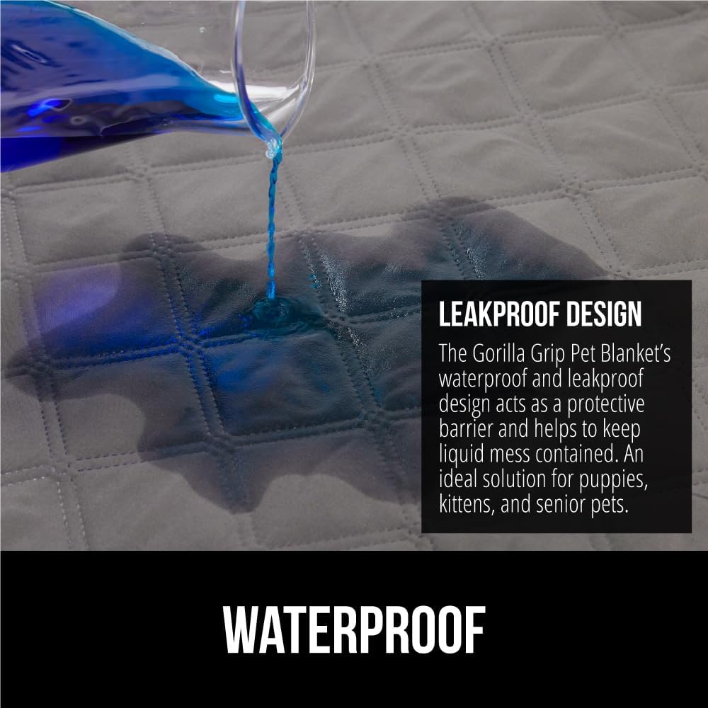 Waterproof Dog Blanket, Leakproof Couch Cover for Dogs, Silicone Grip Backing, Protects Sofa, Sectional, Bed, Crate, Car & RV, Tear-Resistant Washable Senior Pet Blanket, 30x70 Charcoal - view 3