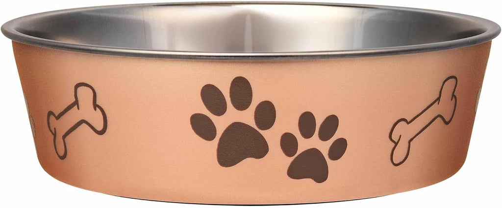 Bella Dog Bowls- Stainless Steel Dog & Cat Bowls - Spill Proof Dog Food Bowl, Cat Bowl, Puppy Essentials & Pet Supplies Great for Home & Travel (X-Large 65-100lbs, Champagne)
