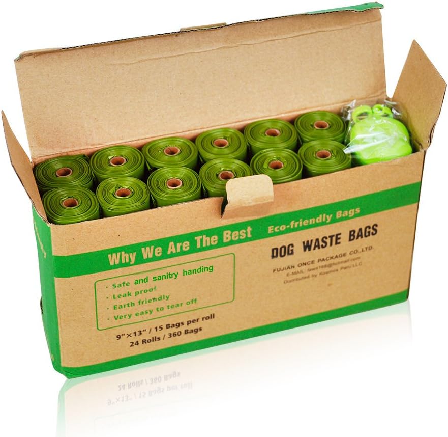 Dog Poop Bags, 24 Rolls/360 Bags with Dispenser | Dog Waste Bags, Unscented, Leak-Proof, Easy Tear-Off - view 7
