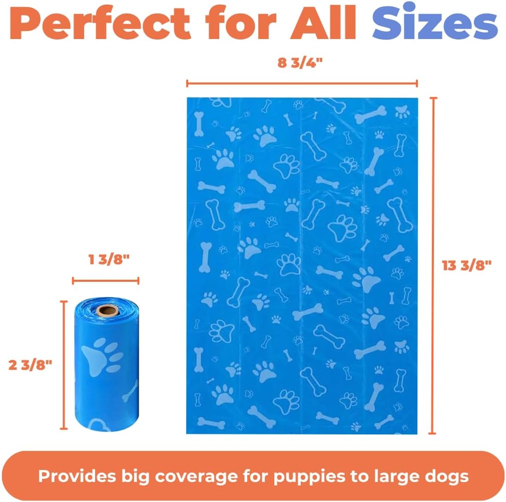 Poop Bags for Dogs - Assorted Colors, 150 Count | Scented, Leak-proof, Easy-Tear perforations, 15 Thick Bags per roll, Outdoor Walking & Travel, Fits Standard Holders - view 5