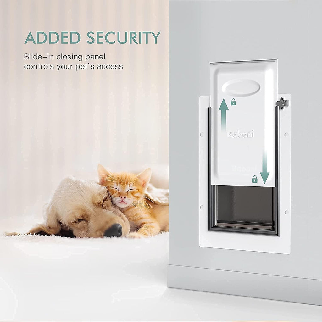 Pet Door for Wall,3-Flap,Steel Frame and Telescoping Tunnel, Aluminum Lock, Double Flap Dog Door and Cat Door, Strong and Durable (Pets Up to 100 Lb) -Large - view 6