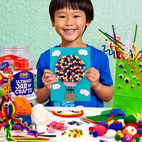 ! Ultimate Jar of Crafts, 200+ Piece Rainbow Craft Supply Bundle, Craft Supplies Starter Kit, Great Arts & Crafts Kit for Travel and On-The-Go, Perfect for Kids and Adults Ages 6+ - view 5