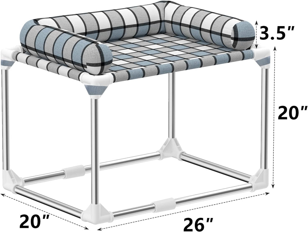 Bedside Cosleeper Dog Bed with Bloster, Height Elevated Pillow Bed Dog | Extension Attached to Human Bed for Dog Cat, Window Perch Bedside Lounge Elevated, Stainless Steel, Anti-Slip Feet - view 5