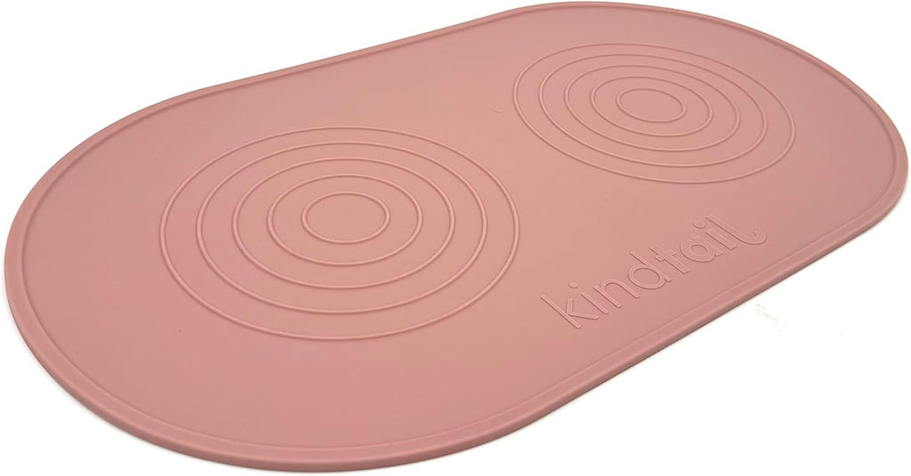 Dog & Cat Food Mat - Waterproof, Food-Grade Silicone Pet Placemat for Feeding & Water Bowls - Raised Edges Protect Floors - Non-Slip Grip - Dishwasher Safe - 19 x 11 Inches, Grey - view 6