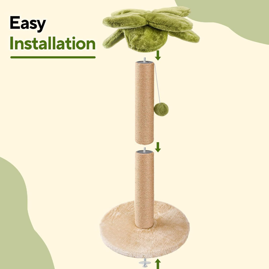 Cat Scratching Post Palm Tree Shape, Sturdy 34 inches Tall Sisal Scratching Post, Cute Cat Scratching Post for Indoor Cats - view 4