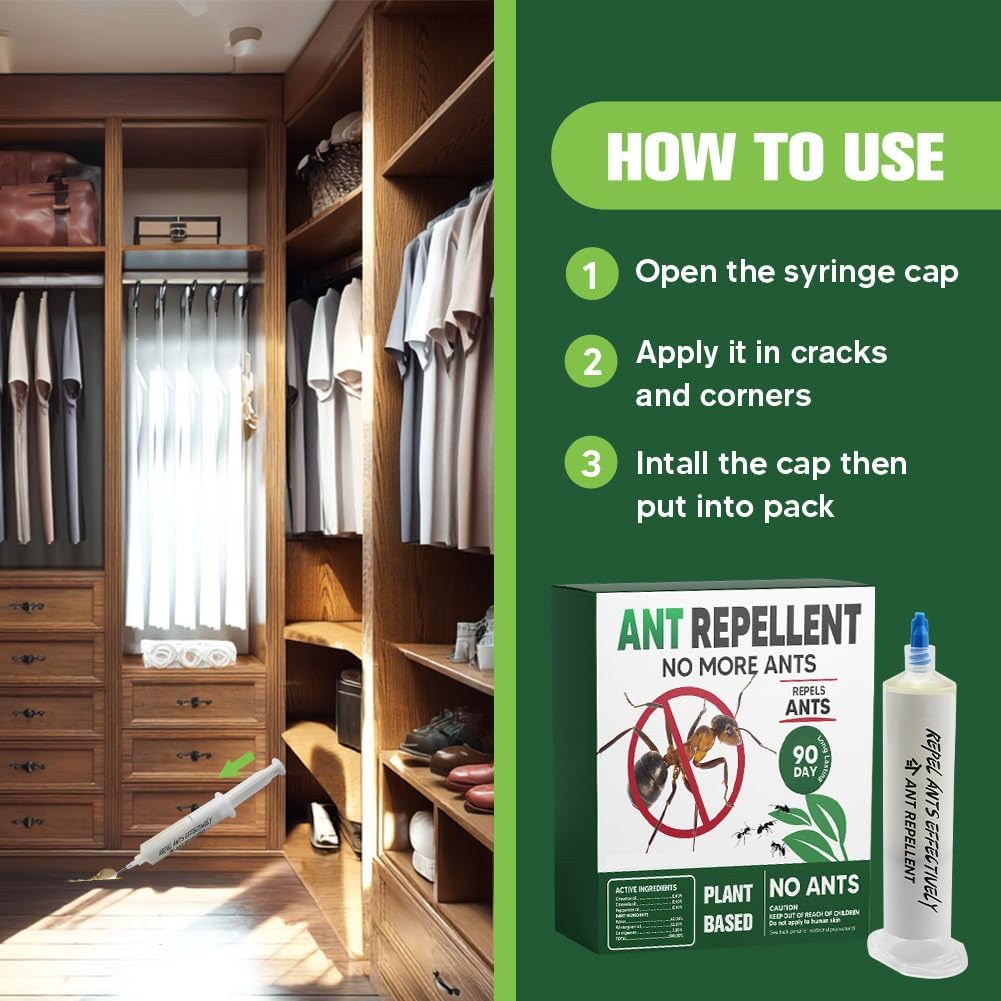 Ant Repellent Indoor Pet Safe, Ant Repellent Outdoor, Get Rid of Ant, Keeps Ants Away, Ant Deterrent for Home, Protects up to 120 sq ft, Natural Ingredients, People/Pet/Plant Friendly- 4P - view 4