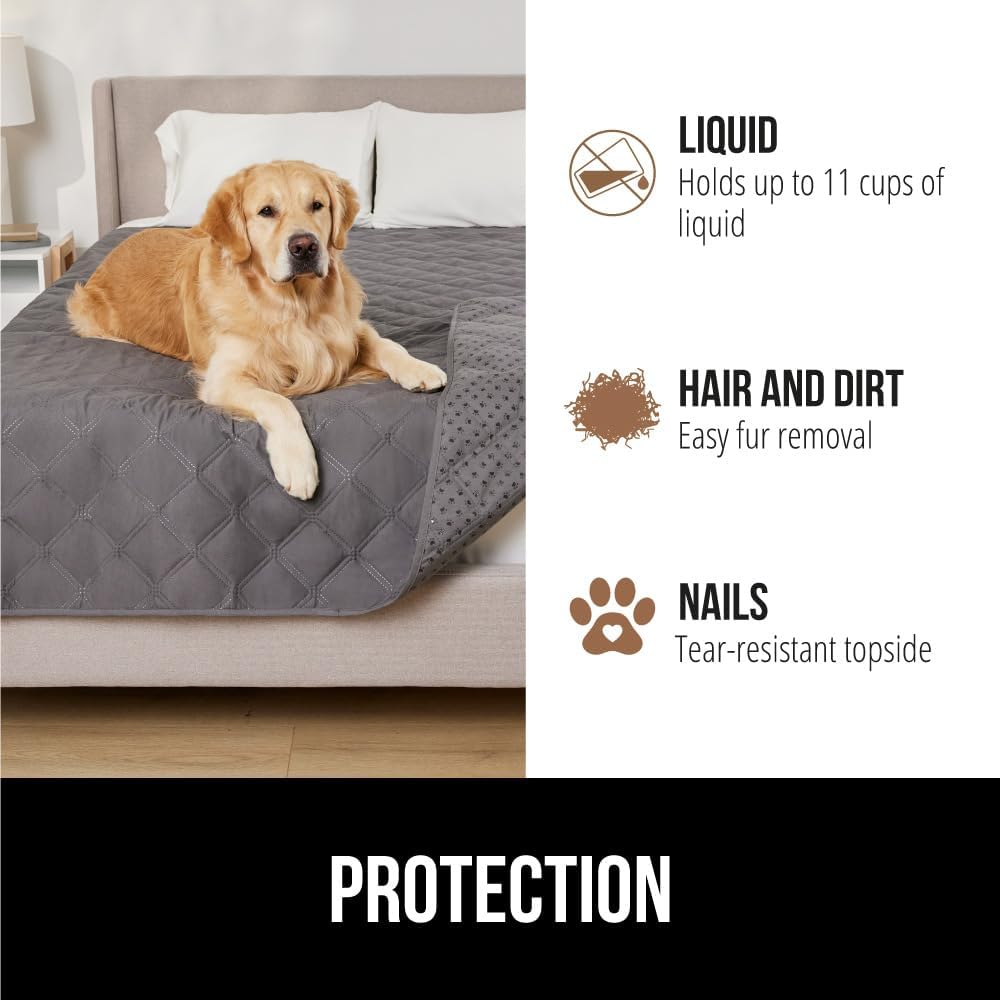 Waterproof Dog Blanket, Leakproof Couch Cover for Dogs, Silicone Grip Backing, Protects Sofa, Sectional, Bed, Crate, Car & RV, Tear-Resistant Washable Senior Pet Blanket, 30x70 Charcoal - view 5