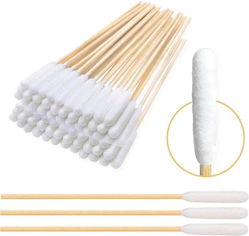 6-Inch Long Cotton Tips for Cleaning Dogs' Ears | Extra-Long Cotton Swabs for Dog Ear Cleaning | Eco-Friendly Dog Ear Swabs & Pads | Organic Bamboo & Cotton | 100-Pack