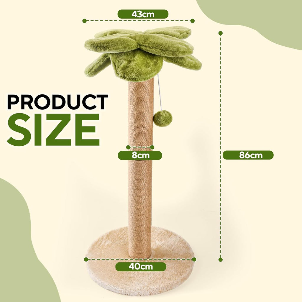 Cat Scratching Post Palm Tree Shape, Sturdy 34 inches Tall Sisal Scratching Post, Cute Cat Scratching Post for Indoor Cats - view 2
