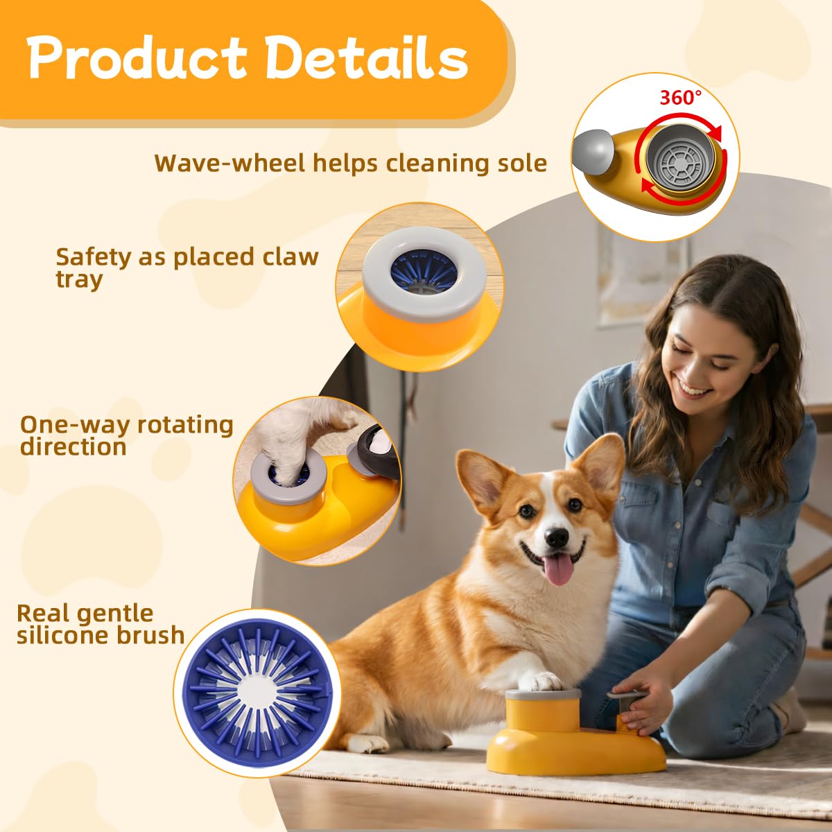 Mechanical Dog Paw Cleaner-Manual Spinning-Cup Washer (Small-Medium) - view 2