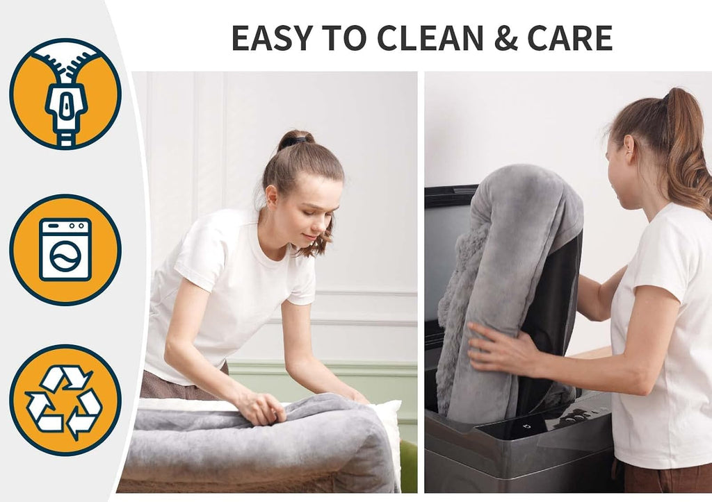 Orthopedic Dog Bed, Pet Sofa with Bolster for Extra Large Dogs | Egg Crate Foam, Removable Washable Cover, Waterproof Lining, Non-Slip Bottom, L-Shape, Cozy Plush, 42 x 30 Inch, Grey - view 4