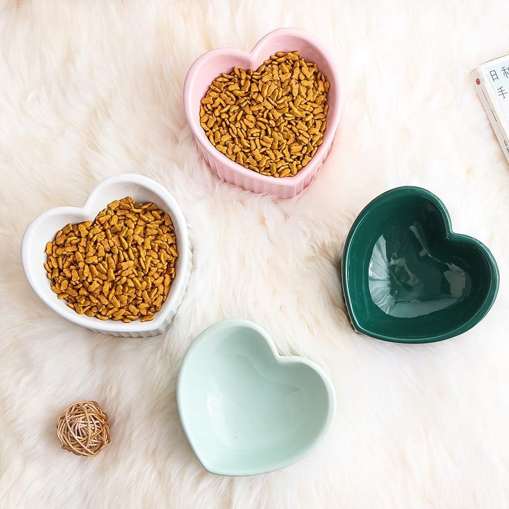 Pink ceramic raised cat bowls, tilted elevated food or water bowls, stress free, backflow prevention, dishwasher and microwave safe, lead & cadmium free - view 8