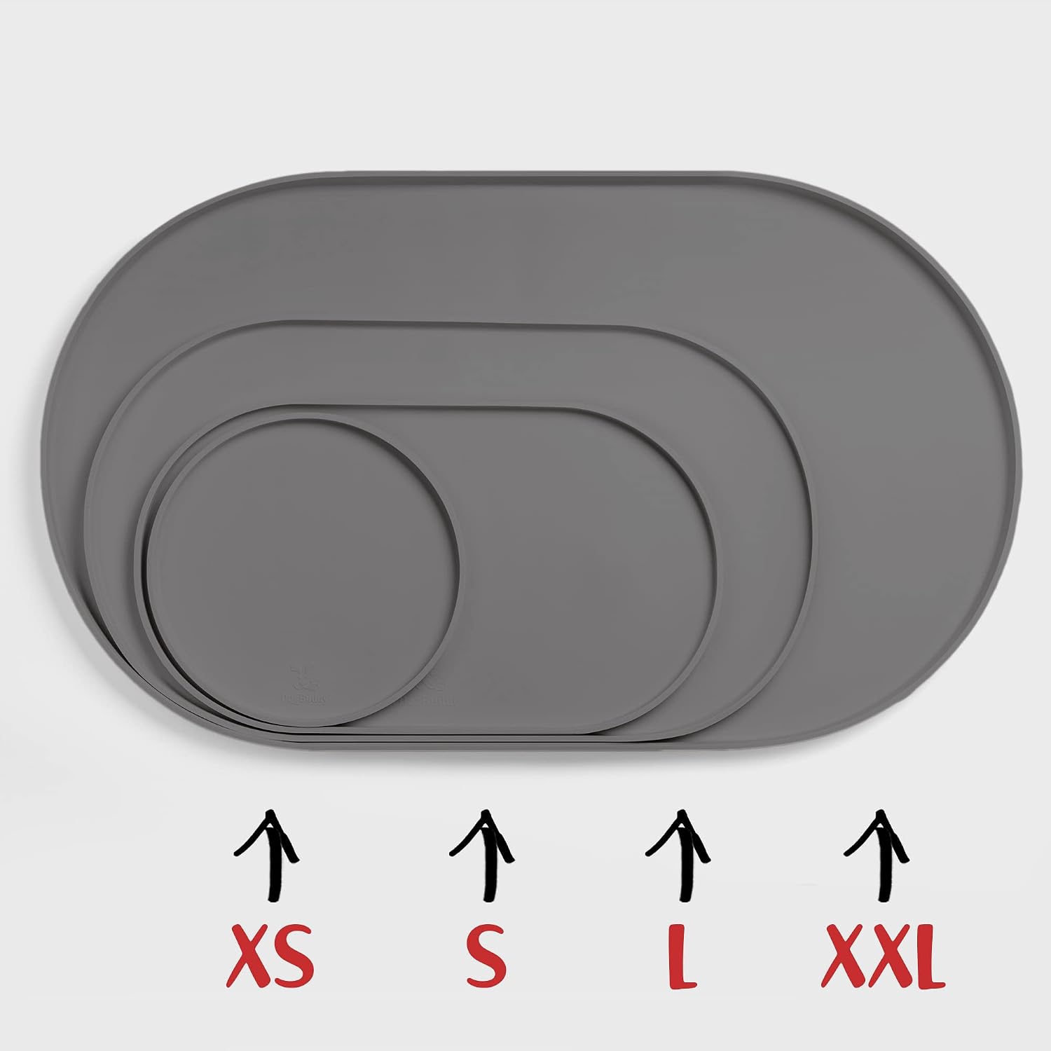 Dog Food Mat - Waterproof Dog Bowl Mat, Silicone Pet Mat for Food and Water Bowls, Nonslip Pet Feeding Mat with Edges, Dogs Food Mats for Floors, Puppy Supplies (Small, Gray) - view 2