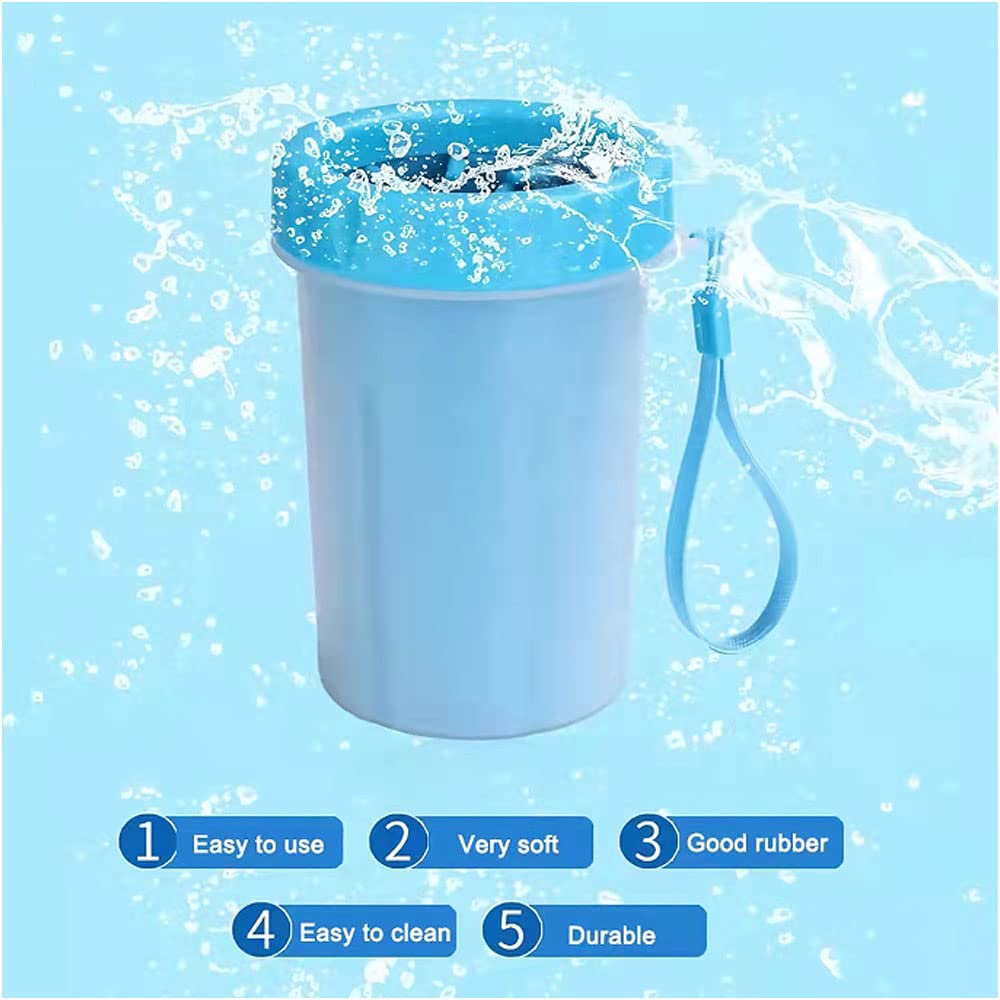 Dog Paw Cleaner Dog Paw Washer Cup with Lanyard, 2 In 1 Portable Silicone Pet Cleaning Brush Feet Cleaner for Small Dogs, Cat Paw Cleaner Dogs Grooming Dog Foot Cleaner (Green) - view 7