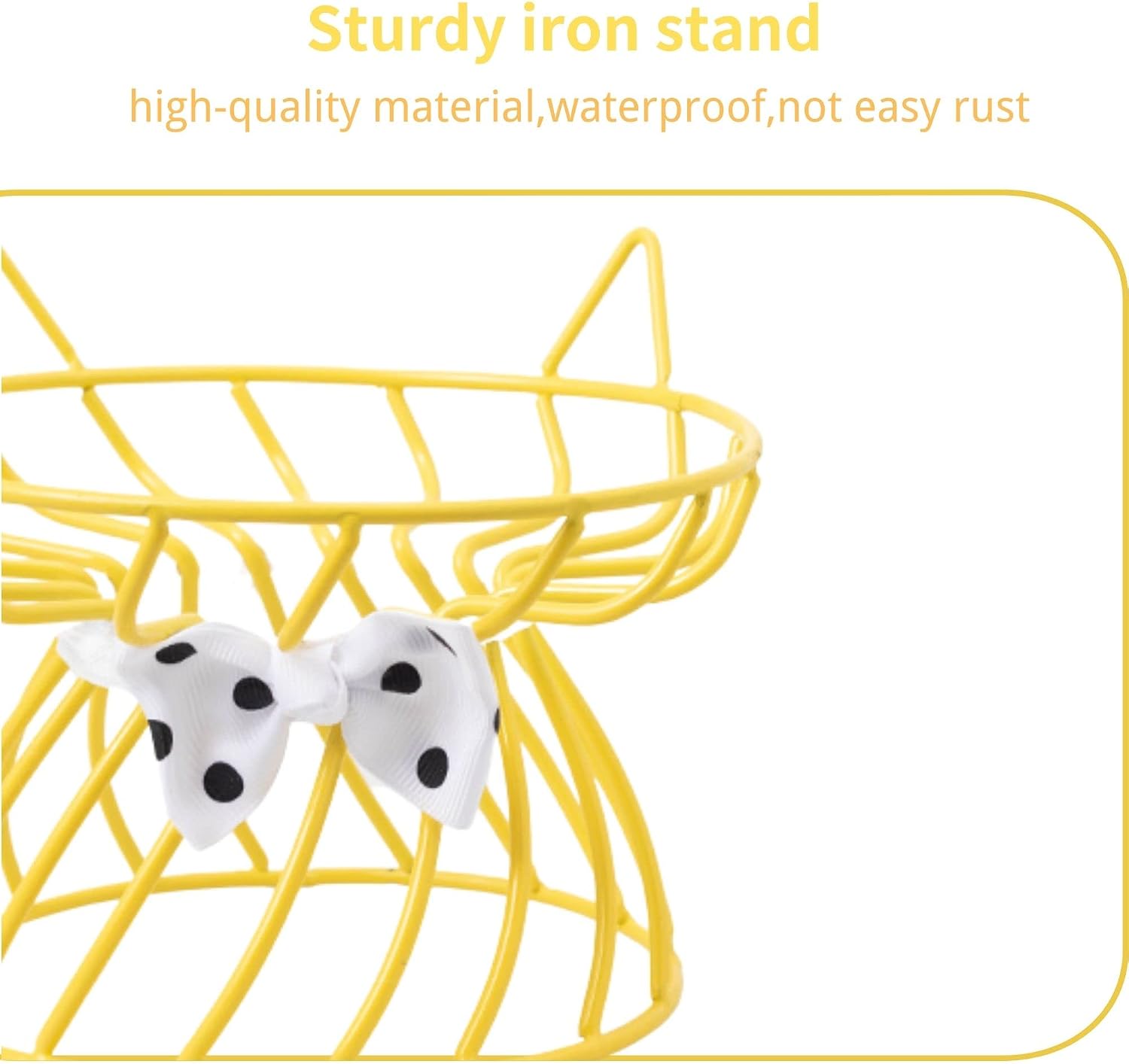 Elevated ceramic cat bowl, detachable design, yellow | detachable bowl elevated design whisker friendly non-slip pads premium ceramic - view 5