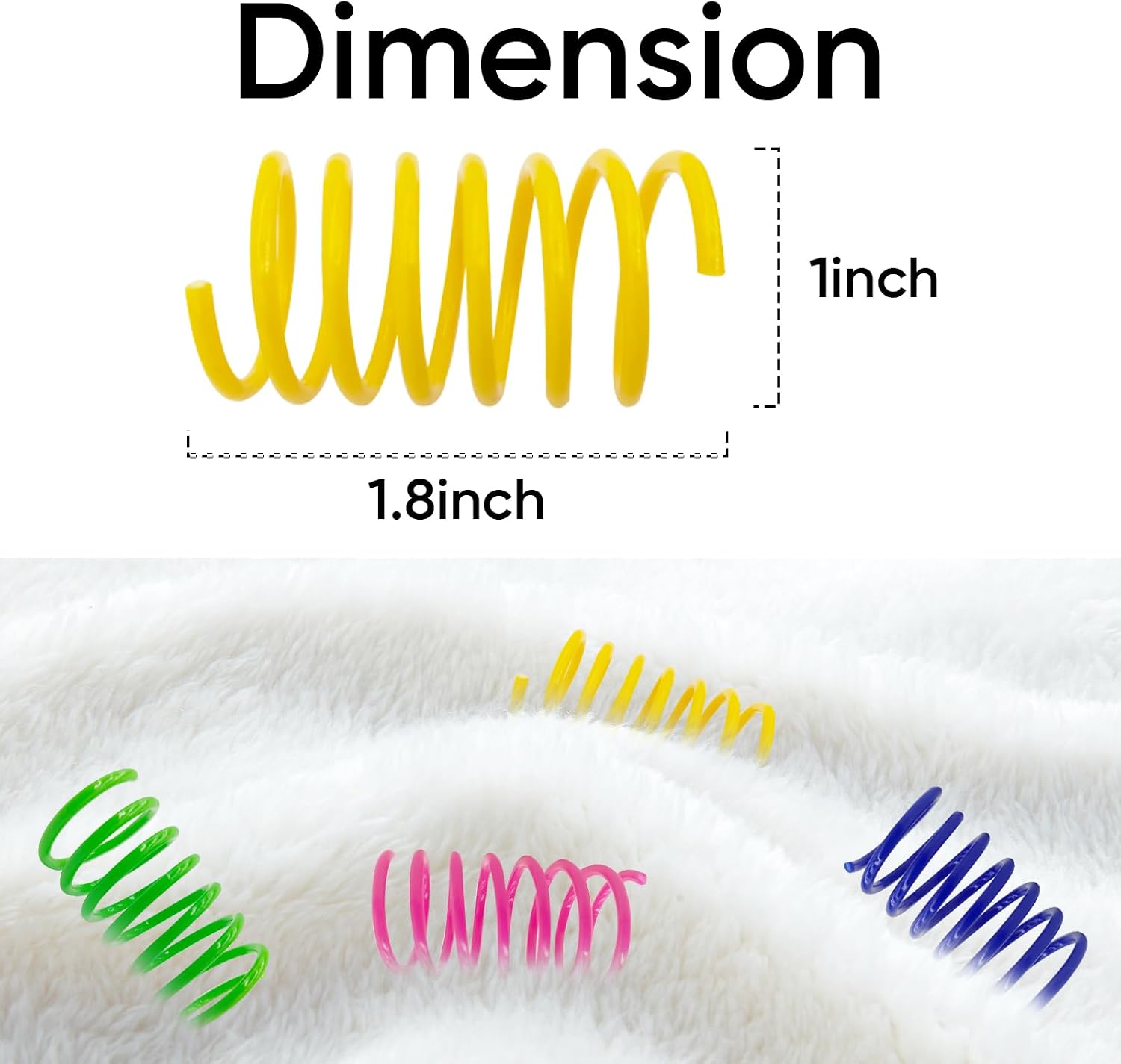 Cat toys for indoor cats, 30 pack interactive cat spring toys | colorful durable plastic coils, bounce & roll for hunting, chasing and biting, bulk toys for bored adult cats self play - view 2
