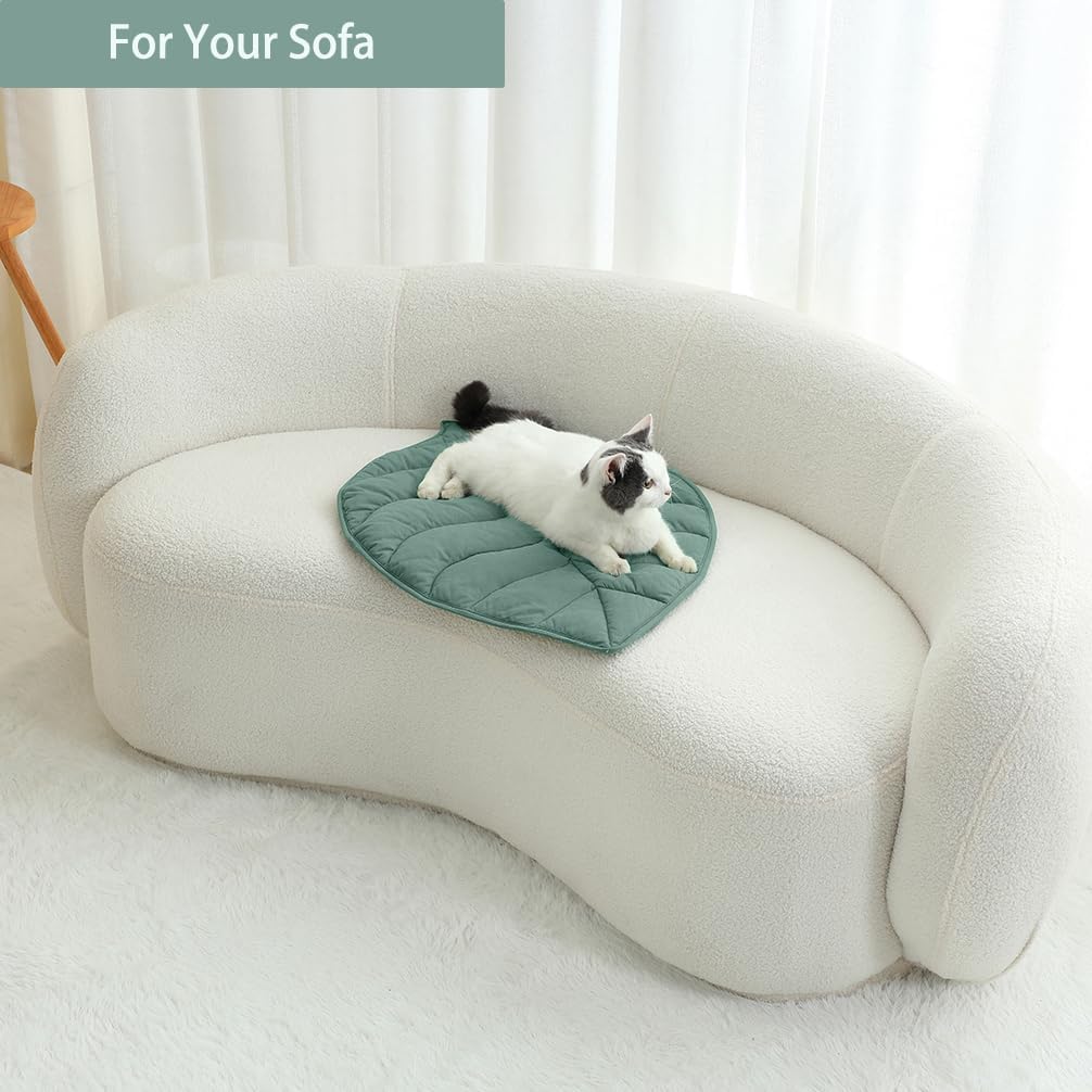 30 X 20 Inch Leaf Shaped Cotton Cat Bed Pad, Warming Cat Mat, Pet Warming Pad for Cats, Warmer Mat for Feral and Indoor Cats, 2025 Enlarged and Thickened Leaf Beds - view 5
