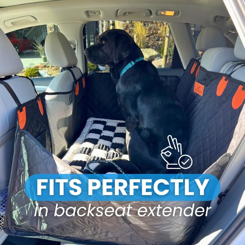 Backseat pet bed mat, anti-slip dog mat for car backseat, machine washable soft non-slip travel dog car mat for large dogs custom fit for back seat extenders and seat covers (25.5 x 53 inch) - view 7