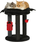 4in1 Small Cat Tree,Scratching Post with Tower Soft Bed, Sisal Carpet Jute Posts with Three Hanging Ball Toys and Massage Brush for Indoor Cats and Kittens