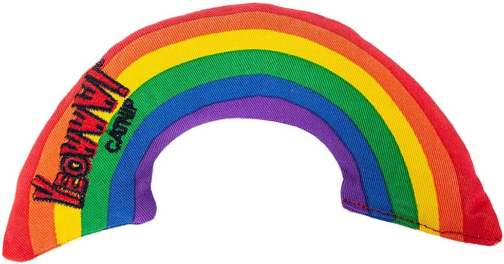 Catnip rainbow toy for cats - colorful arch shape - durable cotton twill - made in the USA - stuffed with organically grown catnip