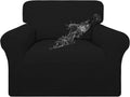 100% Waterproof Oversized Chair Couch Cover, Dual Waterproof Sofa Cover, Stretch Jacquard Sofa Slipcover, Leakproof Furniture Protector for Kids, Pets, Dog and Cat, Black