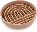 Slow feeder dog bowls - small size silicone slow eating dog bowl for puppies & dogs with suction cup - dishwasher-safe, lick mat design, reduces gulping, for all breeds, 6"x1.25" - blush
