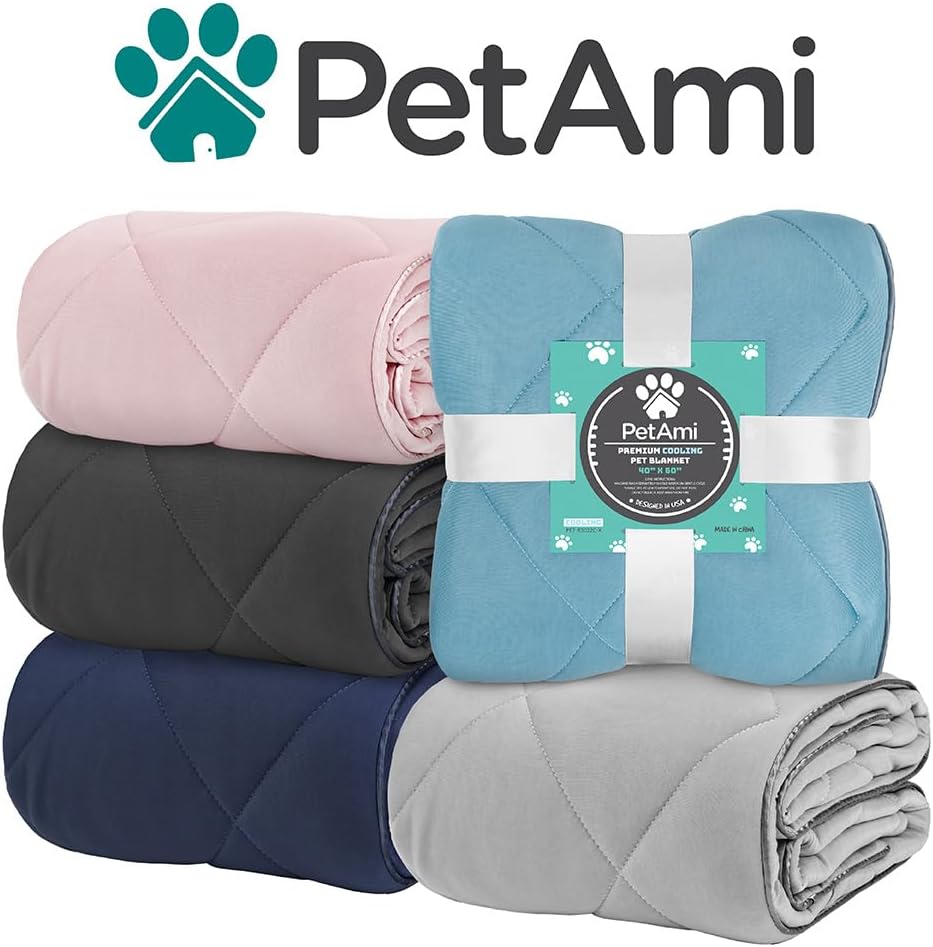 Premium Cooling Dog Blanket | Lightweight Fluffy Pet Throw Blanket Bed Cover for Dogs, Cat, Puppies | Pet Blanket Furniture Protector Couch Sofa | Reversible Fuzzy Cozy | 40x60, Light Grey - view 7