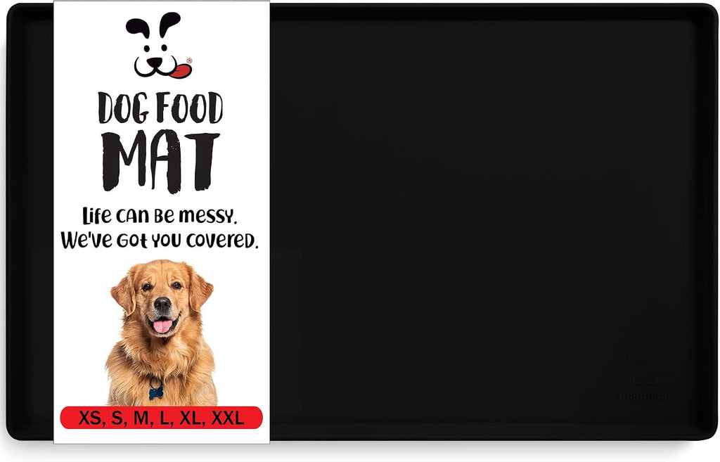 Non-Slip Silicone Food Mat for Dogs (XXL: 32" x 24", Taupe) - Waterproof, Nonslip Dog Feeding Mat with Raised Edges - view 5