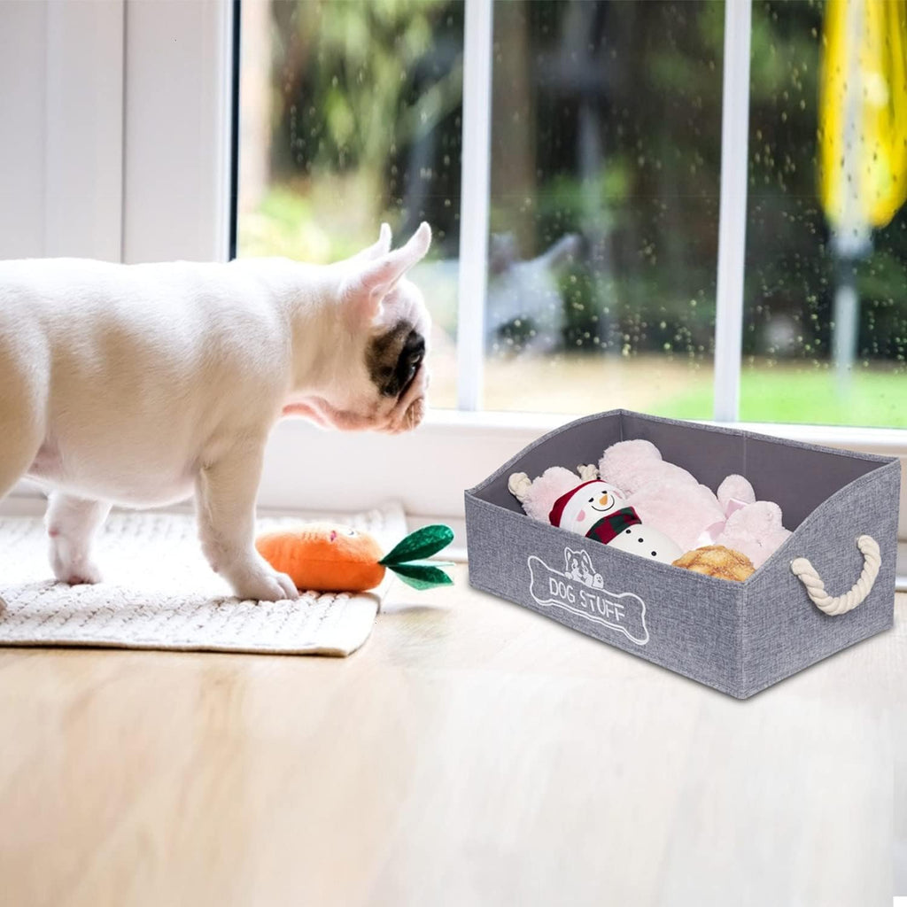 Large Dog Toy Box - Trapezoid Dog Toy Bin with Handles, Collapsible Pet Supplies Storage Basket, Perfect for Organizing Dog Cat Toys and Accessories - view 6