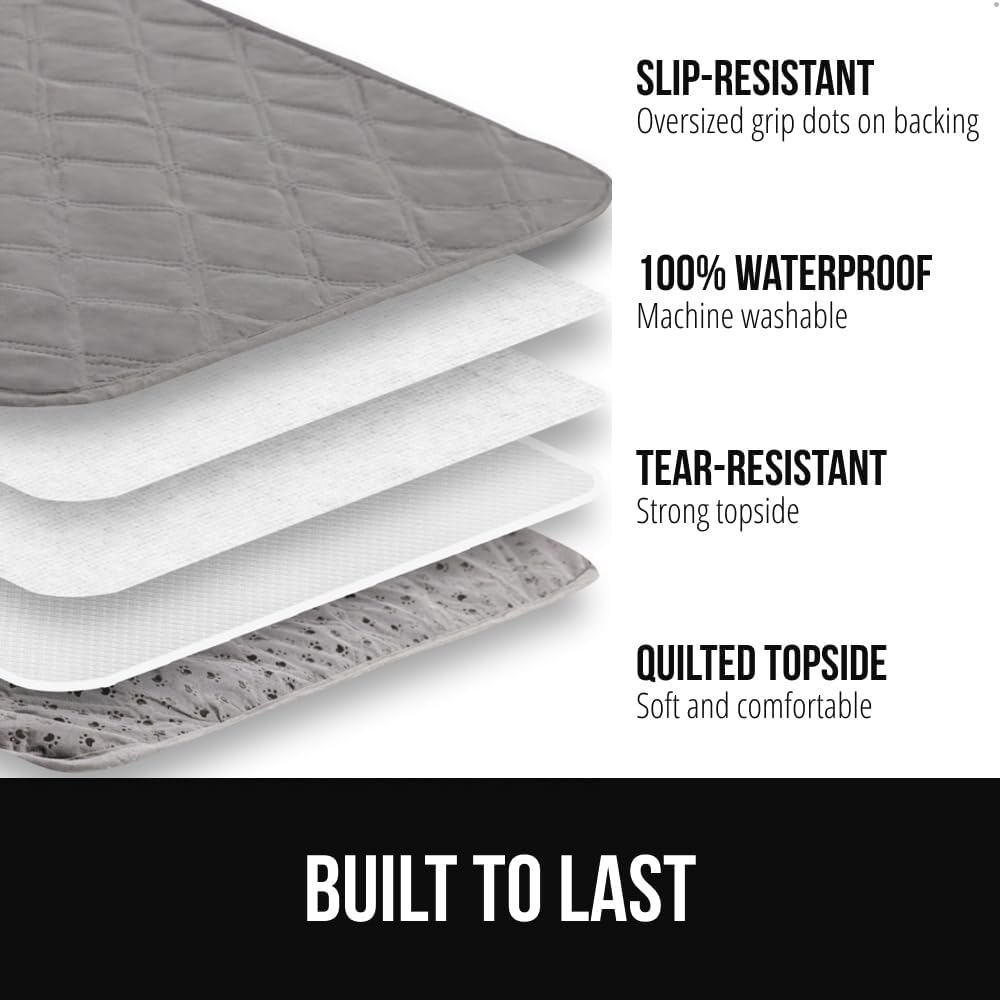 Waterproof Dog Blanket, Leakproof Couch Cover for Dogs, Silicone Grip Backing, Protects Sofa, Sectional, Bed, Crate, Car & RV, Tear-Resistant Washable Senior Pet Blanket, 30x70 Charcoal - view 2