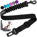 Dog Seat Belt, Durability Retractable Dog Car Harness Adjustable Dog Seat Belt for Vehicle Nylon Pet Safety Seat Belts Heavy Duty & Elastic (1 Pack Black)