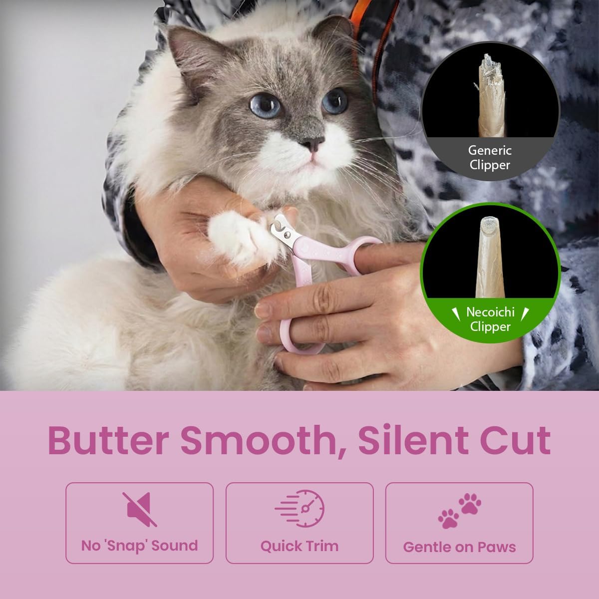 Purrcision stainless steel cat nail clipper, made in Japan (lilac) - view 4