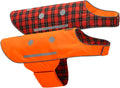 Reflective Dog Vest - Reversible High Visibility Safety Dog Accessories, Fluorescent Dog Apparel for Walking, Hiking & Camping, Hunting (Blaze Orange, Red Plaid, Medium)
