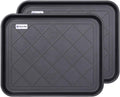 Multi-purpose boot tray mat, boot tray for entryway, pet bowl tray, dog bowl mat, waterproof trays for indoor and outdoor floor protection, 20"x 15"/2 pack