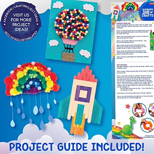 ! Ultimate Jar of Crafts, 200+ Piece Rainbow Craft Supply Bundle, Craft Supplies Starter Kit, Great Arts & Crafts Kit for Travel and On-The-Go, Perfect for Kids and Adults Ages 6+ - view 4