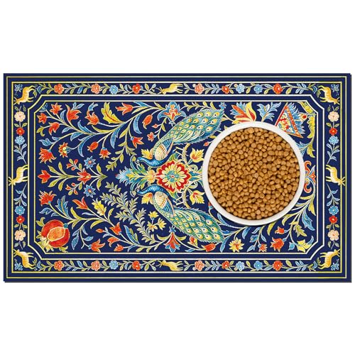 Pet Dog Cat Food Mat, Cute Animal Dog Bowl Mats, 16 * 24 in