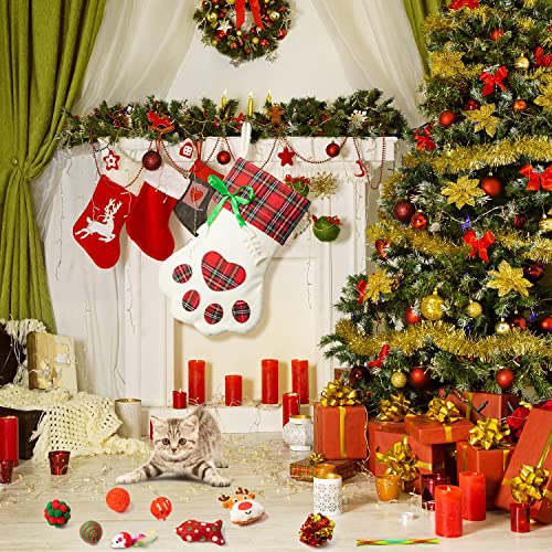 11Pcs Christmas Cat Stocking Toys Interactive Cat Toys Pack Including Feather Teaser Wand Catnip Mouse Crinkle Bells Ball Spring Toys for Indoor Cats, Christmas Hanging Stocking for Pet Cats - view 4