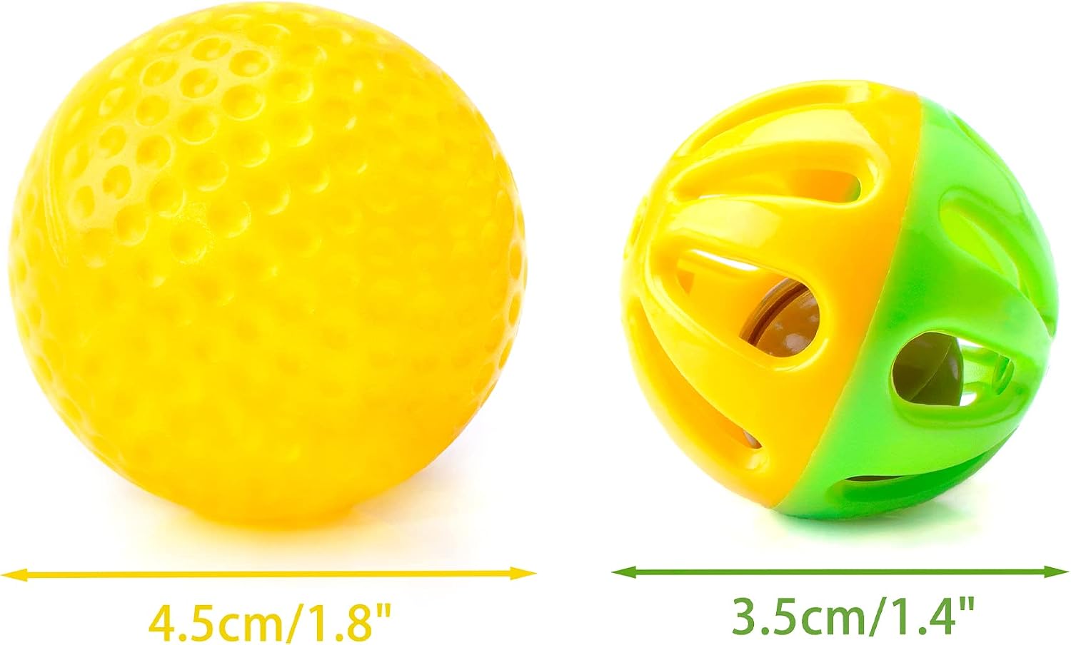 48PCS Plastic Noisy Cat Toy Ball with Bell Kitten Chase Toys 8 Type | Jingle Balls Kitten Chase Pounce Play,Cats Interactive Toy,Lightweight Indoor Exercise Plays, Assorted Color Size - view 5