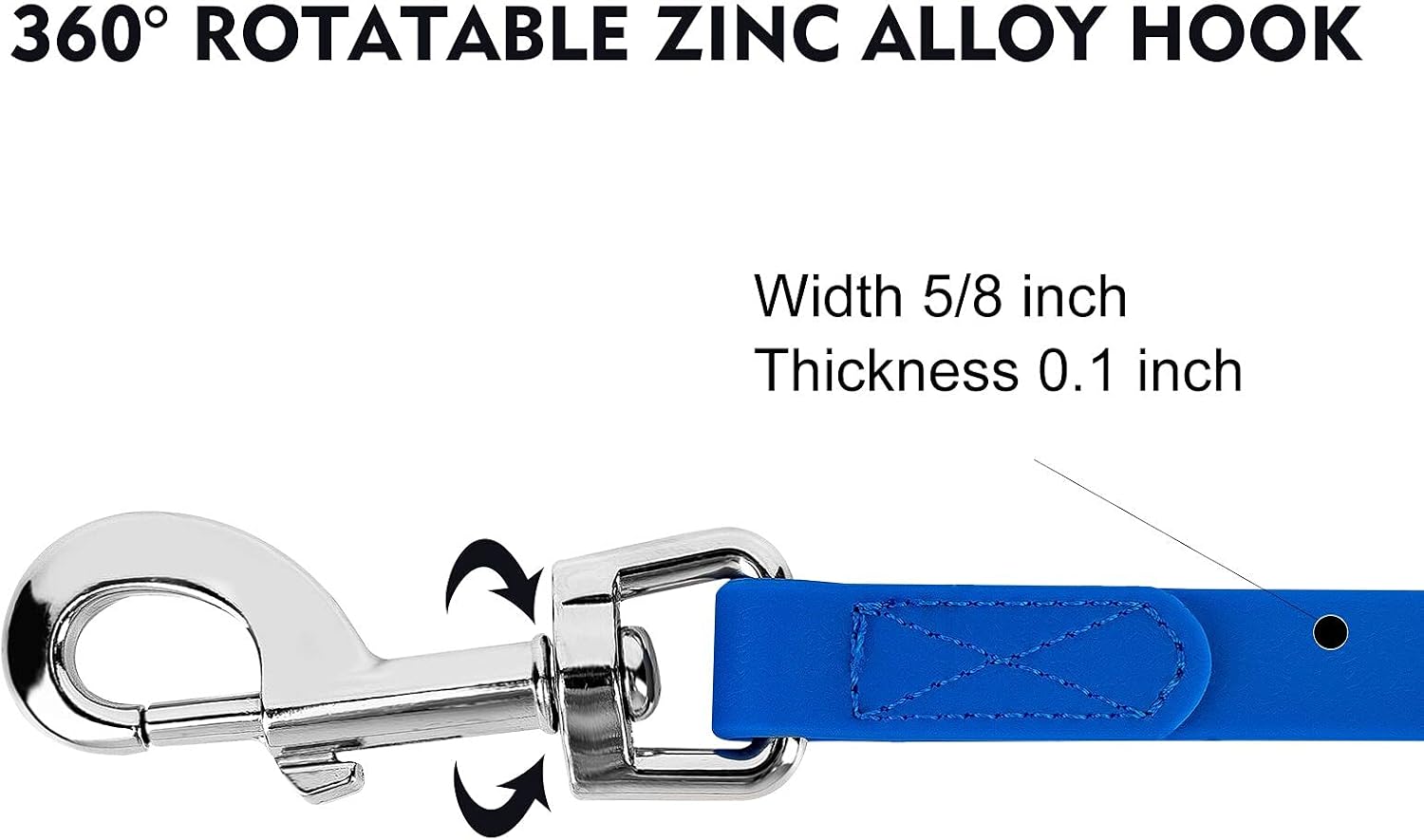 Waterproof long leash durable dog recall training lead great for outdoor hiking, training, yard, beach and swimming (blue, 30ft) - view 5