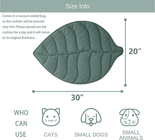 30 X 20 Inch Leaf Shaped Cotton Cat Bed Pad, Warming Cat Mat, Pet Warming Pad for Cats, Warmer Mat for Feral and Indoor Cats, 2025 Enlarged and Thickened Leaf Beds - view 2