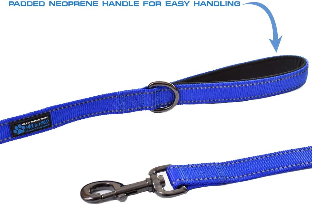 Double Handle Traffic Dog Leash - Reflective, Donates to Dog Rescue (Black, 6 FT) - view 6