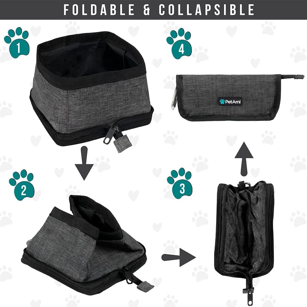 Collapsible Dog Bowls 2 Pack, Food and Water Bowls Travel Set, Portable Pet Dish No Spill, Foldable Lightweight BPA Free Leakproof Bowls, Camping Hiking Walking Outdoor Gear Accessories, Blue - view 5